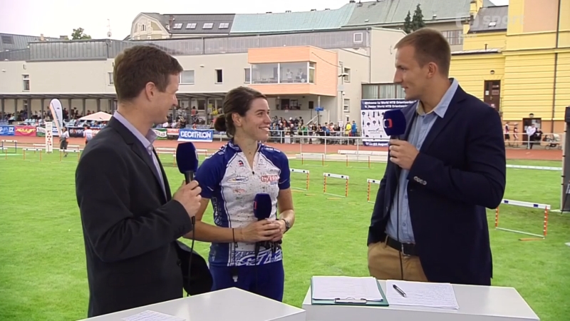 Martina v televizi po závodě ve sprintu - zdroj: iVysílání České televize